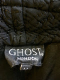 GHOST BLACK QUILTED DESIGN KNEE LENGTH COAT SIZE 12