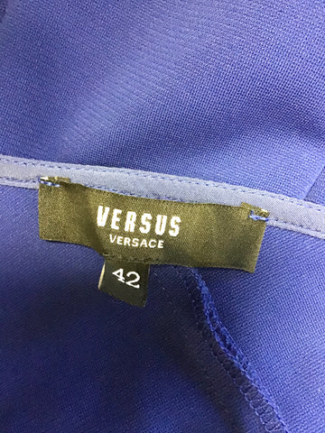 VERSUS VERSACE COBALT BLUE ONE SHOULDER STRETCH MINI DRESS SIZE 42 UK 8/10