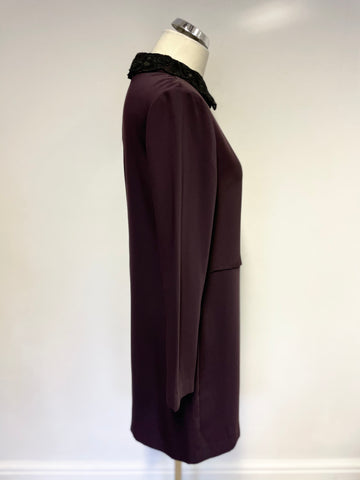 BRAND NEW REISS BERRY COALVILLE LACE COLLAR TRIM SHIFT DRESS SIZE 10