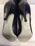 SERGIO ROSSI BLACK ALL LEATHER KNEE LENGTH BOOTS SIZE 6/39