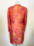 STEILMANN PINK & ORANGE FLORAL PRINT SLEEVELESS PENCIL DRESS & JACKET SUIT  SIZE 14