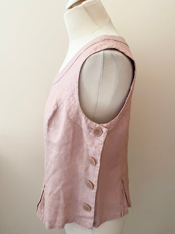 HOBBS PINK LINEN SLEEVELESS YACHT TOP SIZE 12