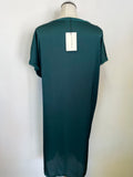 BRAND NEW BY MALENE BIRGER LINANA BOTTLE GREEN CAP SLEEVE SHIFT DRESS SIZE 38 UK 10