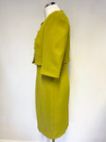 BRAND NEW MINUET PETITE LIME GREEN & BLACK TRIM SLEEVELESS DRESS & JACKET SUIT SIZE 12