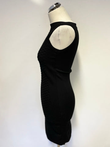 KAREN MILLEN BLACK SLEEVELESS BODYCON DRESS SIZE 2 UK 10