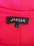 JAEGER FUCHSIA PINK STRETCH JERSEY 3/4 SLEEVE SHIFT DRESS SIZE S