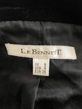 LK BENNETT BLACK VELVET SILK LINED FITTED JACKET SIZE 8