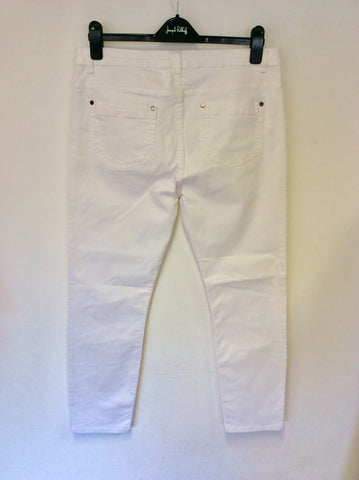 JAEGER WHITE ANKLE GRAZER JEANS SIZE 14