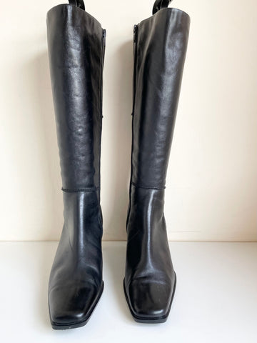 BRAND NEW SALLY O HARA BLACK LEATHER BOOTS  SIZE 4/37