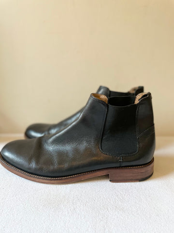 BEN SHERMAN BLACK LEATHER CHELSEA BOOTS SIZE 9.5/44