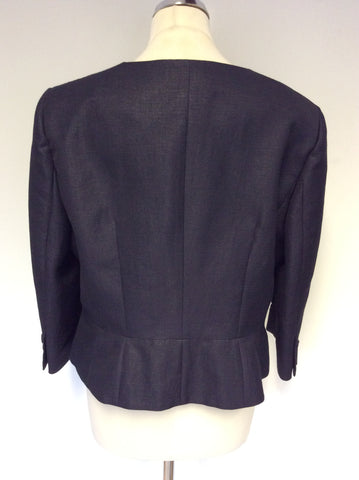 HOBBS INVITATION DARK MIDNIGHT BLUE FINEST ITALIAN CLOTH JACKET SIZE 16
