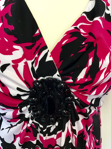 RONNI NICOLE RED,WHITE & BLACK PRINT DRESS SIZE 16