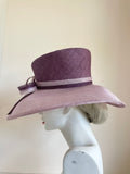 DEBUT AMETHYST & DUSKY PINK BOW TRIM FORMAL HAT