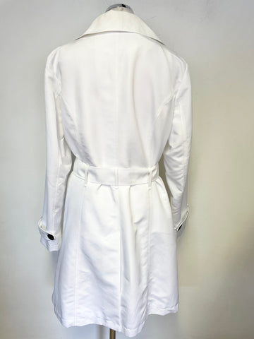 MARKS & SPENCER WHITE BELTED TRENCH COAT/ MAC SIZE 16