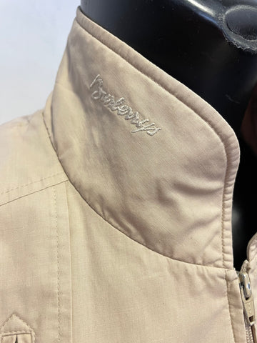 VINTAGE BURBERRY BEIGE LINED COTTON ZIPPED UP CASUAL JACKET SIZE M