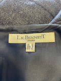 LK BENNETT GREY WOOL BLEND CAP SLEEVE PENCIL DRESS SIZE 12