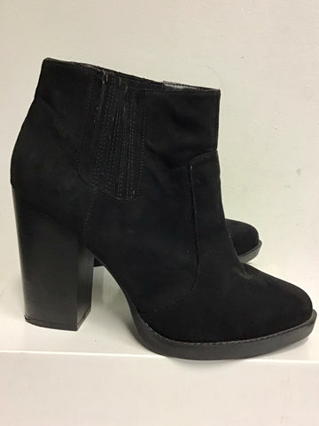 ZARA BLACK SUEDE ANKLE BOOTS SIZE 7.5/41
