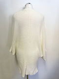 JAEGER WHITE COTTON BATWING HALF SLEEVE CARDIGAN SIZE M