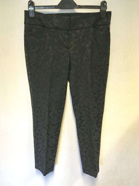 BRAND NEW PHASE EIGHT BLACK EMBOSSED CAPRI PANTS SIZE 10