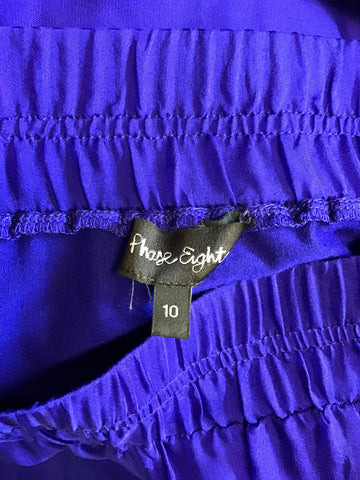 PHASE EIGHT PURPLE SILK LONG MAXI DRESS SIZE 10