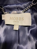 HOBBS NAVY BLUE DOUBLE BREASTED HIP LENGTH TRENCH COAT/ MAC SIZE 12