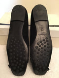 PEDRO GARCIA PAMMY BLACK SUEDE JEWEL & BOW TRIM FLATS SIZE 5/38