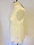 BRAND NEW MARKS & SPENCER AUTOGRAPH WHITE PLEATED TIE BACK SLEEVELESS TOP SIZE 10
