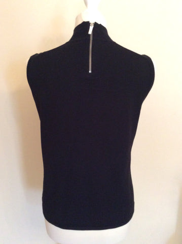 BRAND NEW KAREN MILLEN BLACK SHEER TOP SLEEVELESS JUMPER SIZE 4 UK 14