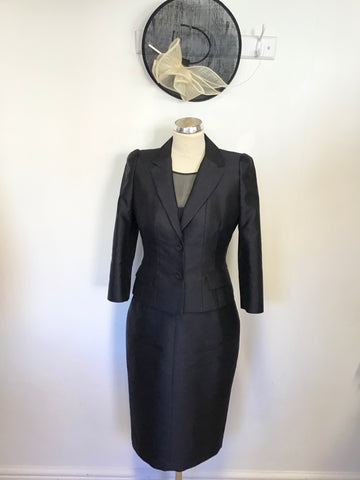 HOBBS INVITATION NAVY BLUE SPECIAL OCCASION DRESS SUIT WITH HATINATOR SIZE 10