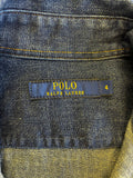 POLO RALPH LAUREN BLUE DENIM LONG SLEEVE BUTTON FRONT DRESS SIZE 4 UK 8
