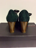 BRAND NEW STACCATO GREEN SUEDE MARY JANE HEELS SIZE 4/37