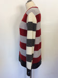 LUISA CERANO STRIPE WOOL & ALPACA BLEND SEQUIN TRIM JUMPER SIZE 14