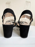 LK BENNETT BLACK SUEDE WEDGE HEEL SANDALS SIZE 6/39