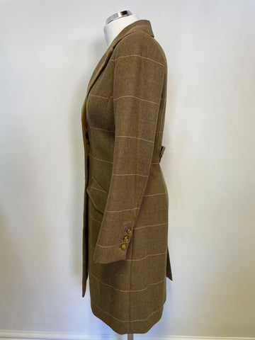 JOULES DUCHESS BROWN (SAND) 100% WOOL TWEED COUNTRY/ RIDING COAT SIZE 8