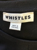 WHISTLES BLACK CAP SLEEVE STRETCH JERSEY DRESS SIZE 12 ALSO SIZE 8/10