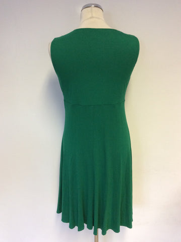 PHASE EIGHT GREEN SLEEVELESS V NECKLINE STRTCH JERSEY DRESS SIZE 12