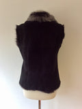 BRAND NEW CELTIC & CO 100% NATURAL BLACK SHEEPSKIN FUR LINED GILET SIZE 12