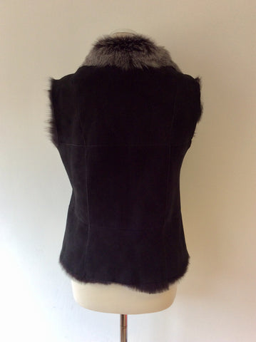 BRAND NEW CELTIC & CO 100% NATURAL BLACK SHEEPSKIN FUR LINED GILET SIZE 12