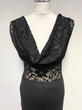 LIPSY BLACK LACE COWL NECK SLEEVELESS JUMPSUIT SIZE 14