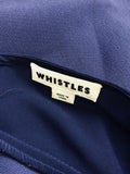 WHISTLES DARK BLUE SHEER TRIM TOP SHIFT DRESS SIZE 12