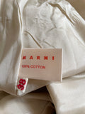 MARNI CREAM FUNNEL NECK COTTON COLLAR COTTON CROPED 3/4 SLEEVE JACKET SIZE 38 UK 10