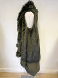 MADE IN ITALY DARK GREEN FAUX FUR REVERSIBLE SLEEVELESS GILET SIZE M
