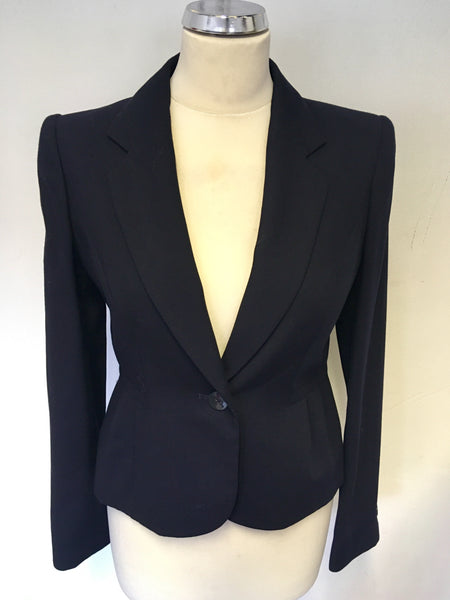 HOBBS NAVY BLUE WOOL JACKET SIZE 10