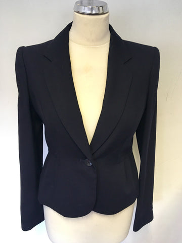 HOBBS NAVY BLUE WOOL JACKET SIZE 10