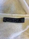 OSKA WHITE LINEN BLEND WATERFALL FRONT CARDIGAN SIZE 2 REG