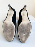 HOBBS BLACK SUEDE HEEL COURT SHOES SIZE 5/38