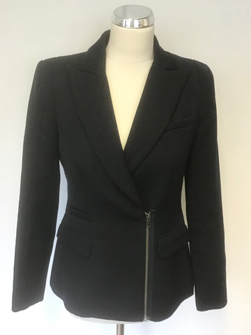 REISS NINETEEN SEVENTY ONE TYLER NAVY BLUE  OFF CENTRE ZIP FASTEN JACKET SIZE S