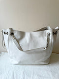 MICHAEL KORS WHITE LEATHER LARGE SHOULDER / TOTE BAG