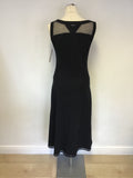 BRAND NEW MARCCAIN BLACK MESH TRIM STRETCH COTTON DRESS SIZE N3 UK 12