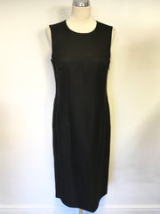 JACQUES VERT BLACK SLEEVELESS CUT OUT BACK MIDI LENGTH SHIFT DRESS SIZE 12